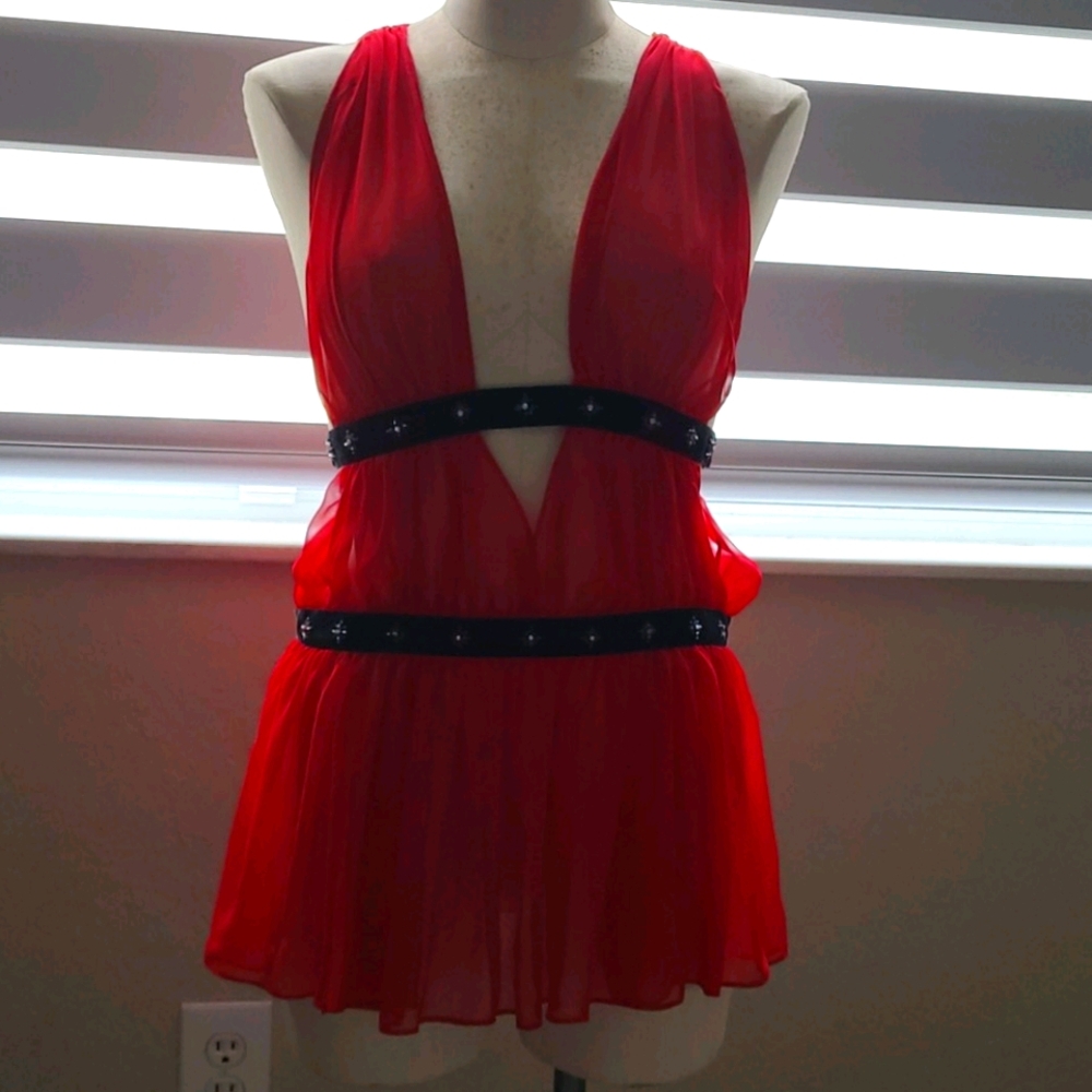Victoria secret red lingerie slip